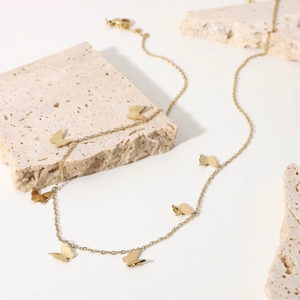 Gold Plated Butterfly Necklace Freebie